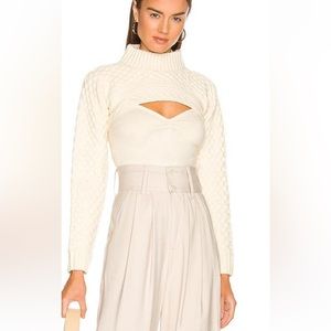 Astr the label. Cream two piece sweater.